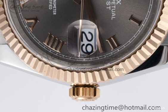 Gray Markers Bracelet Dial 126231 RG 36 DateJust JDF Plated Jubilee 904L RG Steel Roman V2 SS on 1218